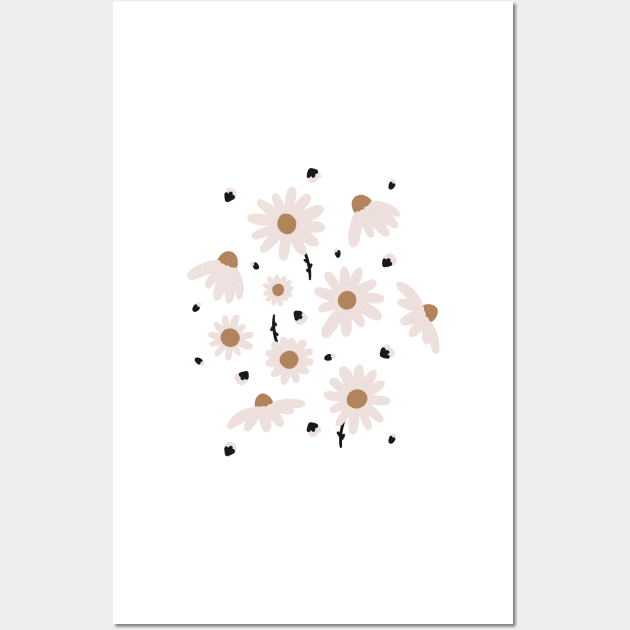 Daisies, cute modern floral print Wall Art by KINKDesign